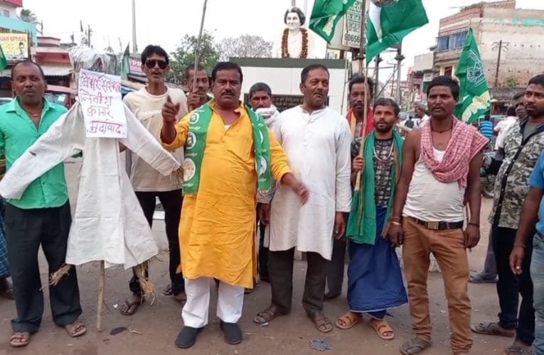 बिहार के मुख्यमंत्री नीतीश कुमार का पुतला दहन किया गया.