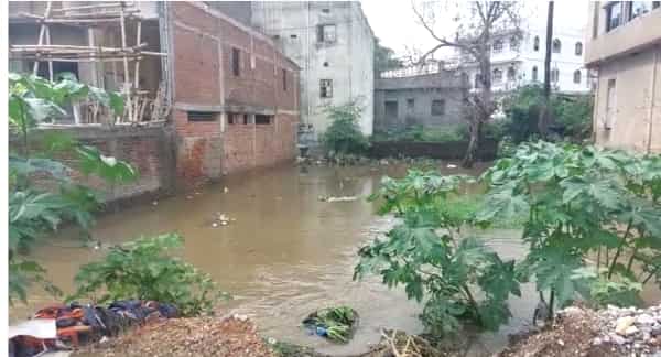 Koderma: बरसात ने खोला नगर परिषद का पोल भारी बारिश की वजह से बह गया नाला