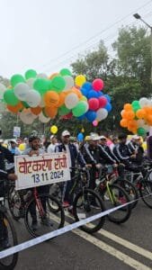 मोरहाबादी मैदान से मतदाता जागरूकता हेतु पूरे रांची शहर में निकाली गई साइकिल रैली। 10 IMG 20241027 WA0092