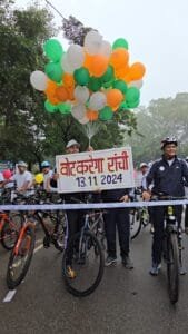 मोरहाबादी मैदान से मतदाता जागरूकता हेतु पूरे रांची शहर में निकाली गई साइकिल रैली। 7 IMG 20241027 WA0096