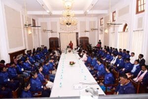 राज्यपाल ने ‘28वें राष्ट्रीय युवा महोत्सव 2025’ के प्रतिभागियों से संवाद किया। 13 IMG 20250108 WA0112