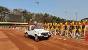 रांची के मोराबादी मैदान में आज गणतंत्र दिवस समारोह का हुआ फुल ड्रेस रिहर्सल 5 Full dress rehearsal of Republic Day celebrations was held today at Morabadi ground in Ranchi