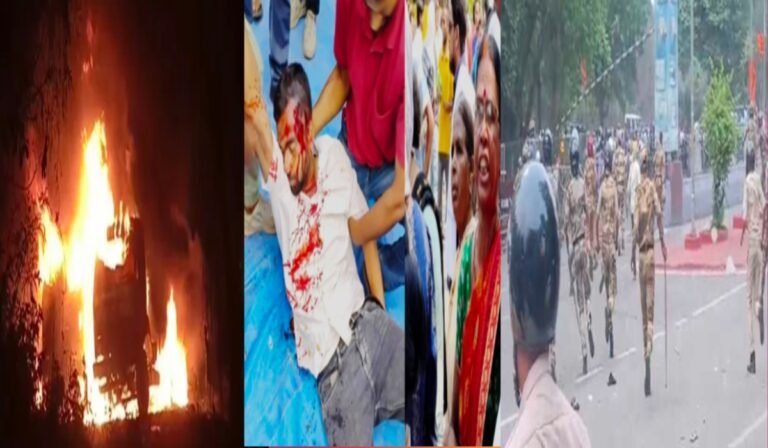बोकारो में विस्थापित की लाठी चार्ज में मौत के दूसरे दिन बोकारो बंद के दौरान आगजनी, तोड़फोड़