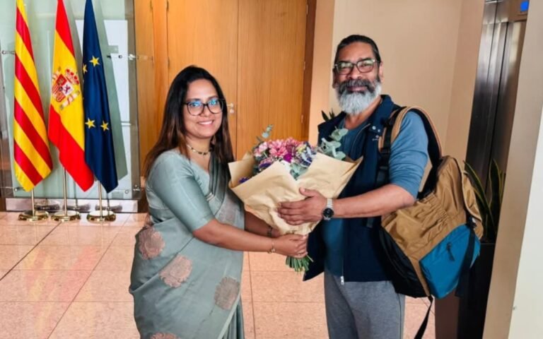 मुख्यमंत्री हेमंत सोरेन का बार्सिलोना में हुआ स्वागत, काउंसल जेनरल आरशा एनएस ने किया स्वागत