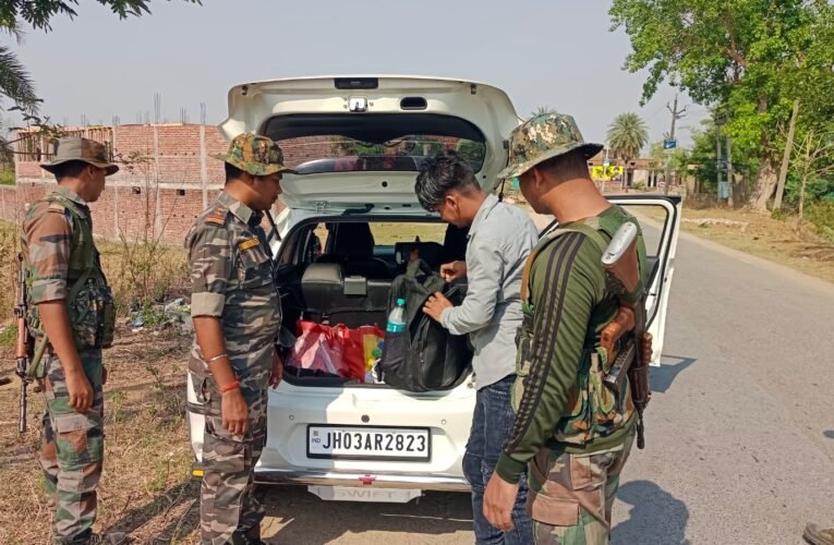 झारखण्ड के पलामू जिले मे चलाया गया एंटी क्राइम वाहन चेकिंग अभियान।