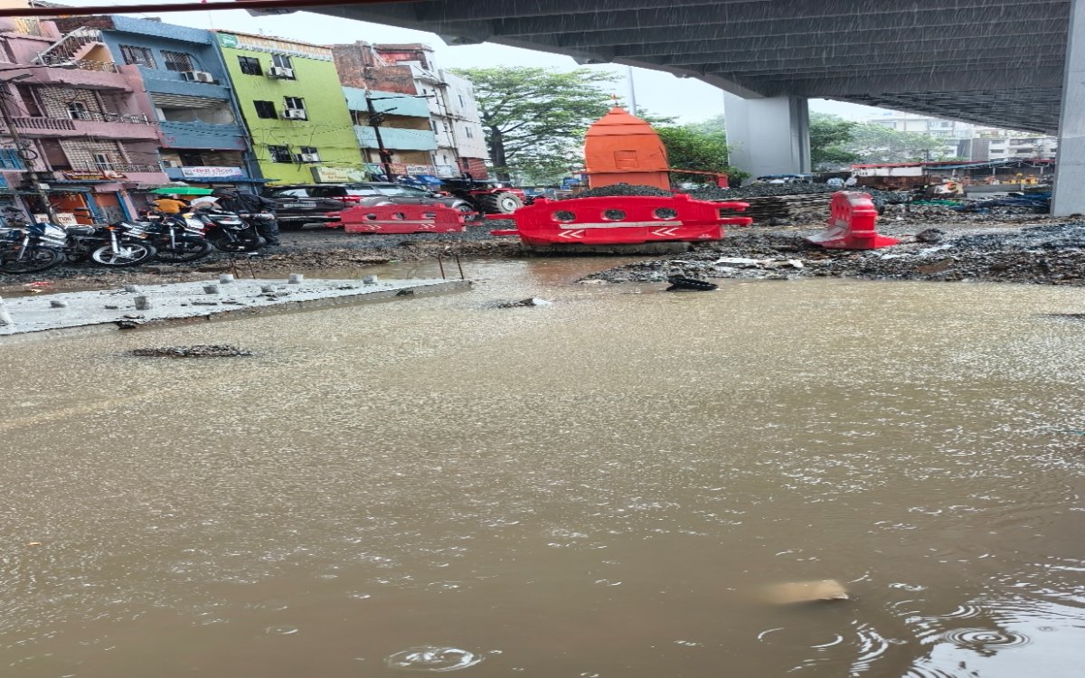 नई सौगात, पुरानी समस्या - फ्लाईओवर के नीचे नालियां लबालब" कहां है नगर निगम ? 1 20250618 134548