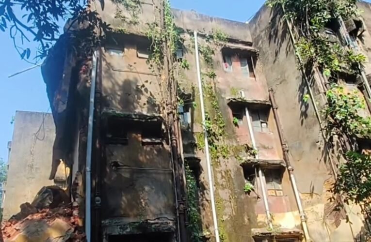 एचएससीएल कॉलोनी में चार मंजिला इमारत ढहने से 16 परिवार बेघर, सांसद ने प्रबंधन पर सवाल उठाए