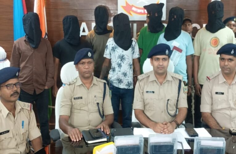 रांची में अपराधी गिरोह का भंडाफोड़, 7 गिरफ्तार, हथियार और वाहन बरामद