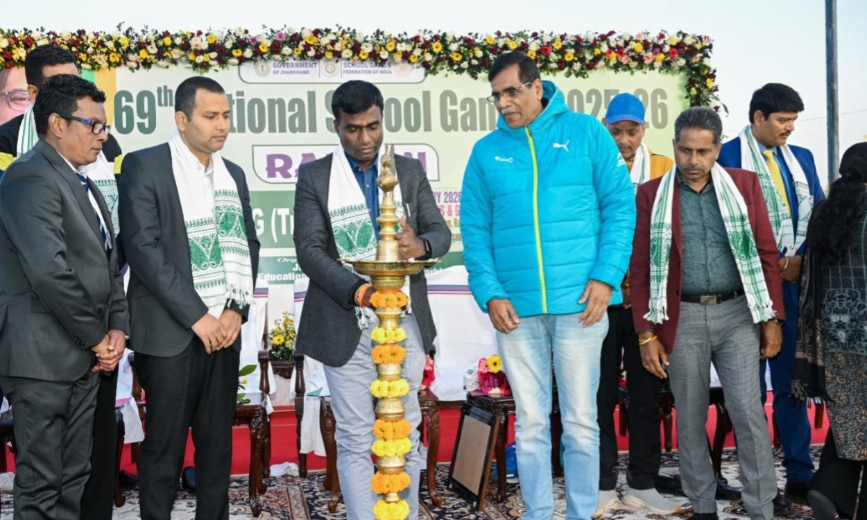 69वीं राष्ट्रीय स्कूल खेल प्रतियोगिता (SGFI) 2025-26: ट्रैक साइक्लिंग का भव्य उद्घाटन और झारखंड का शानदार प्रदर्शन 1 20260115 203436