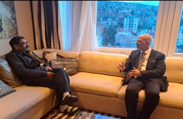 मुख्यमंत्री हेमंत सोरेन से  स्विट्जरलैंड में  मिले भारत के राजदूत मृदुल कुमार ..WEF 2026 के बारे में विस्तार से हुई चर्चा 