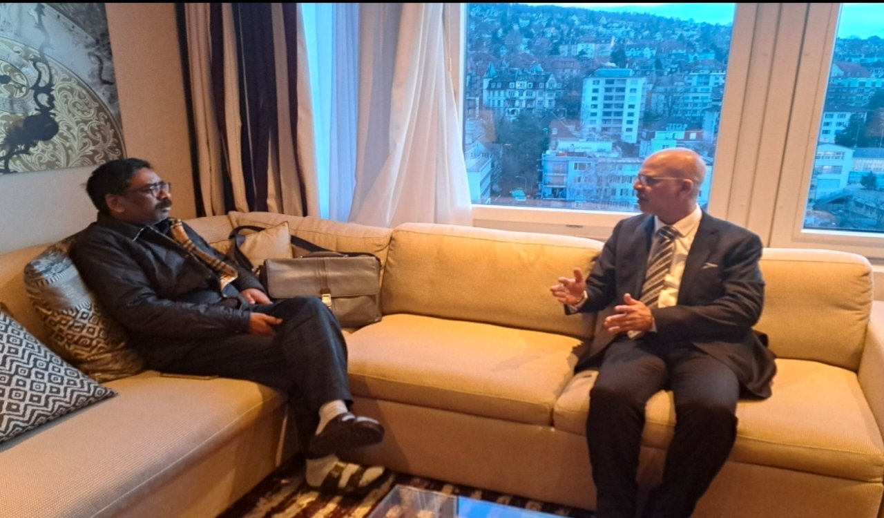 मुख्यमंत्री हेमंत सोरेन से स्विट्जरलैंड में मिले भारत के राजदूत मृदुल कुमार ..WEF 2026 के बारे में विस्तार से हुई चर्चा 3 20260116 191605