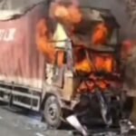 चुटूपालू घाटी में एक बार फिर भीषण सड़क हादसा, कंटेनर चालक जिंदा जलकर हुआ खाक 20260213_155704