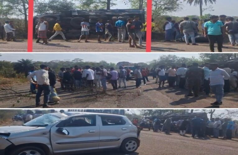 जमशेदपुर: पोटका के हल्दीपोखर में हाईवा का तांडव, कार और स्कूटी को रौंदा; 6 लोग गंभीर रूप से घायल