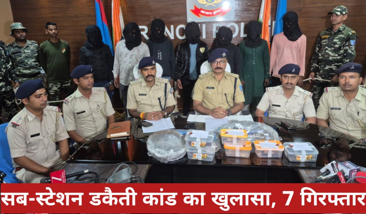 पिठौरिया ग्रीड सब-स्टेशन डकैती कांड का खुलासा, 7 आरोपी गिरफ्तार, लाखों का सामान बरामद 1 20260326 202018