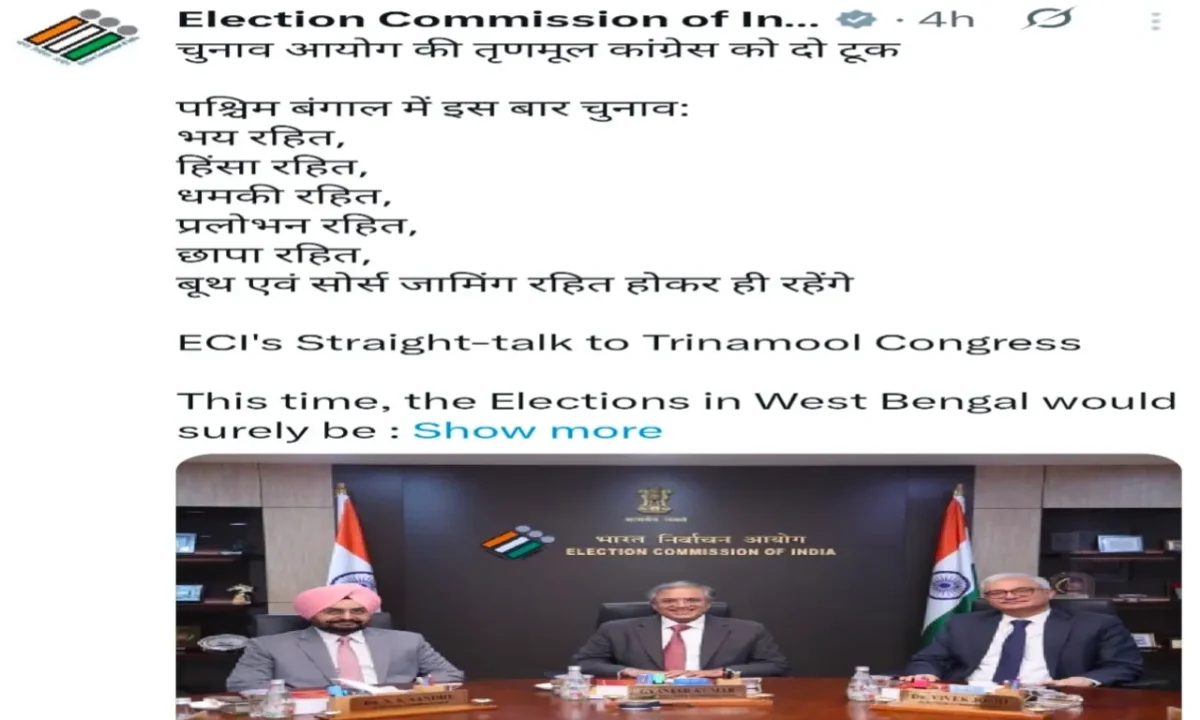 चुनाव आयोग (eci) की TMC को सीधी चेतावनी: 'बंगाल चुनाव में नहीं चलेगी हिंसा और बूथ जामिंग 38 20260408 151138