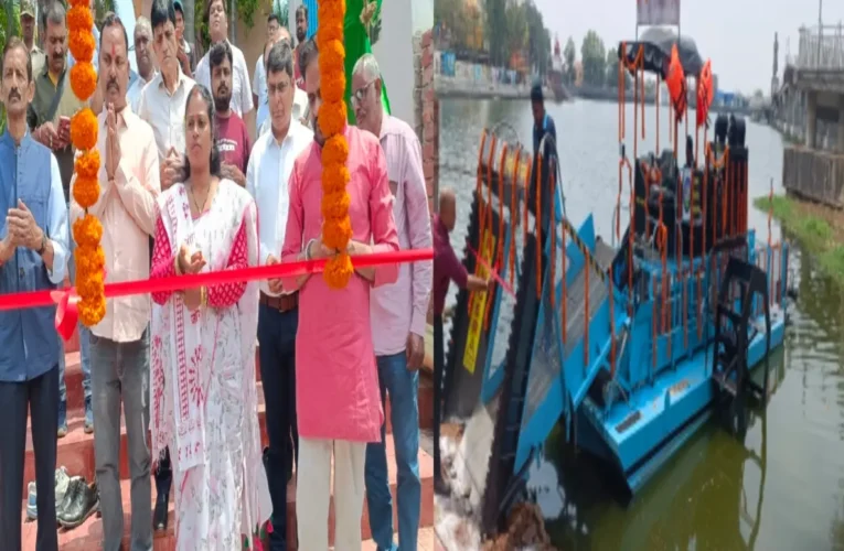 रांची के बड़े तालाब में आधुनिक सफाई अभियान शुरू! मेयर रौशनी खलखो और डिप्टी मेयर नीरज कुमार ने वीड हार्वेस्टर मशीन का शुभारंभ किया, तालाब अब रहेगा साफ-सुथरा 26 20260408 213935
