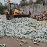 Beer Spills Hazaribagh  Destroyed by Bulldozer