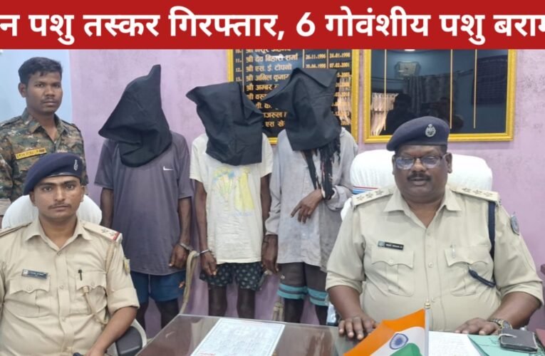 सिमडेगा में पुलिस की बड़ी कार्रवाई: तीन पशु तस्कर गिरफ्तार, 6 गोवंशीय पशु बरामद 19 20260414 203712