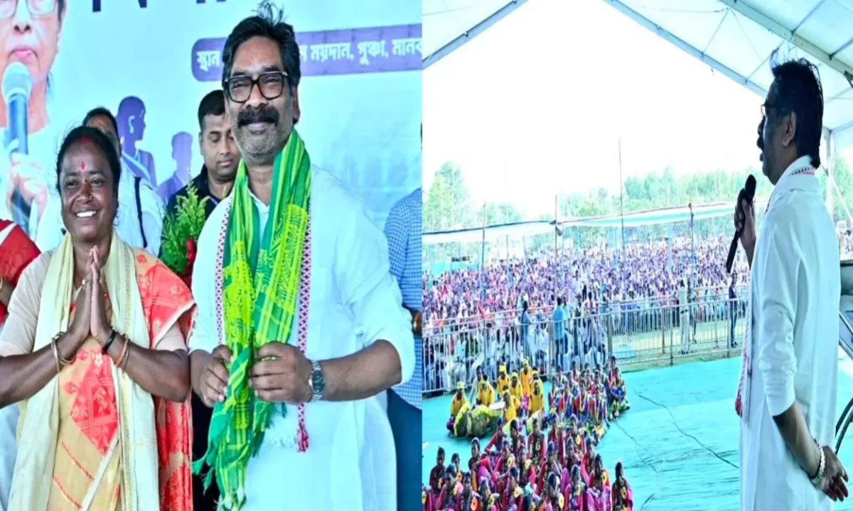 Hemant Soren's Public Rally in Manbazar: A Massive Crowd Gathers