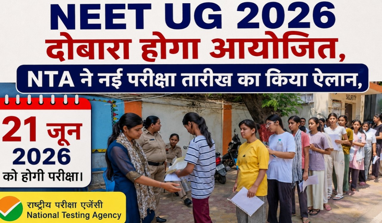 NEET UG 2026 will be held again, NTA has announced the new exam date, the exam will be held on June 21, 2026.