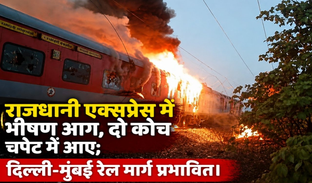 Major fire in Rajdhani Express, two coaches gutted; Delhi-Mumbai rail route affected