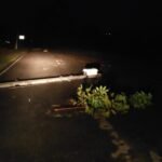 Electricity pole falls on road due to storm, fear of accident