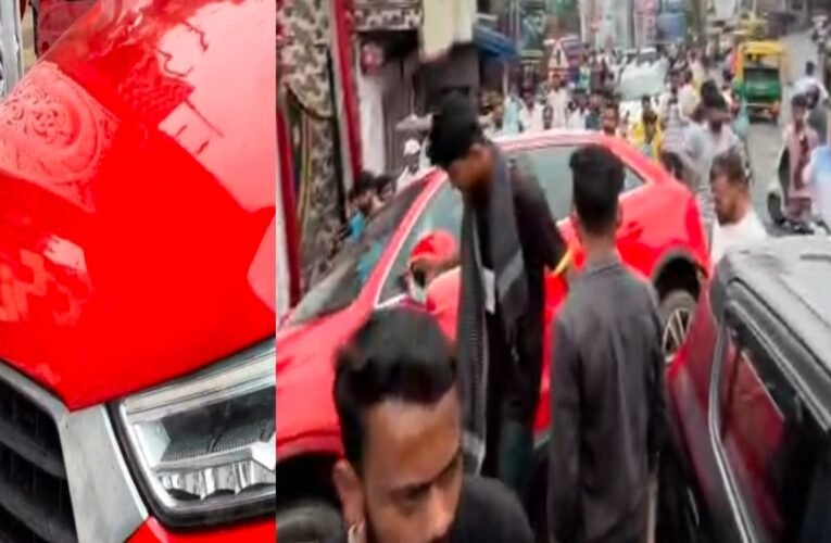 जमशेदपुर: मानगो में बड़ा हादसा टला, अनियंत्रित लग्जरी कार मैरेज हॉल की दीवार से टकराई