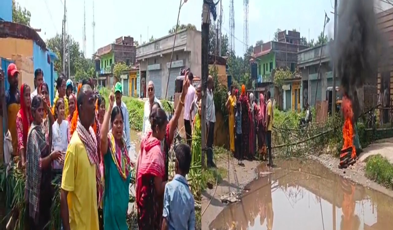 Protest over Dilapidated Road