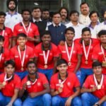 U18 Asia Cup Hockey: Union Minister Mansukh Mandaviya felicitates Indian women's team, presents cheque for ₹21 lakh