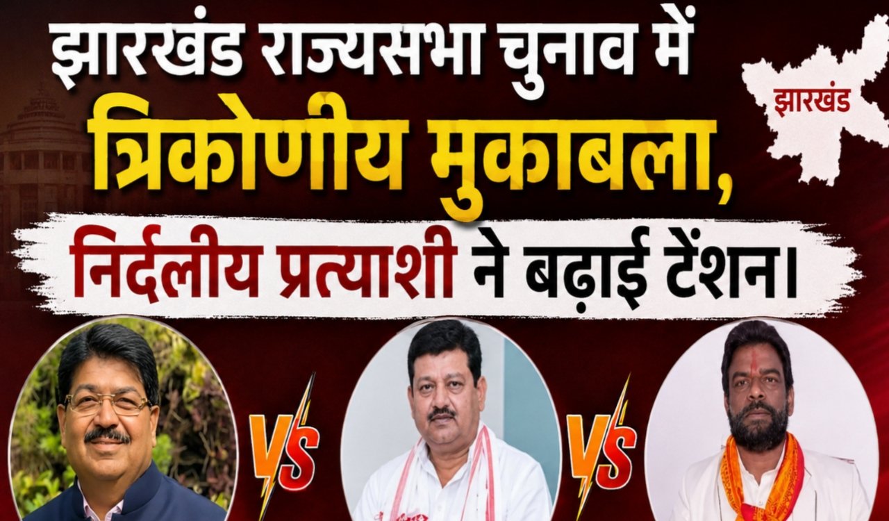 Jharkhand Rajya Sabha elections set for a triangular contest, with independent candidate raising tensions.