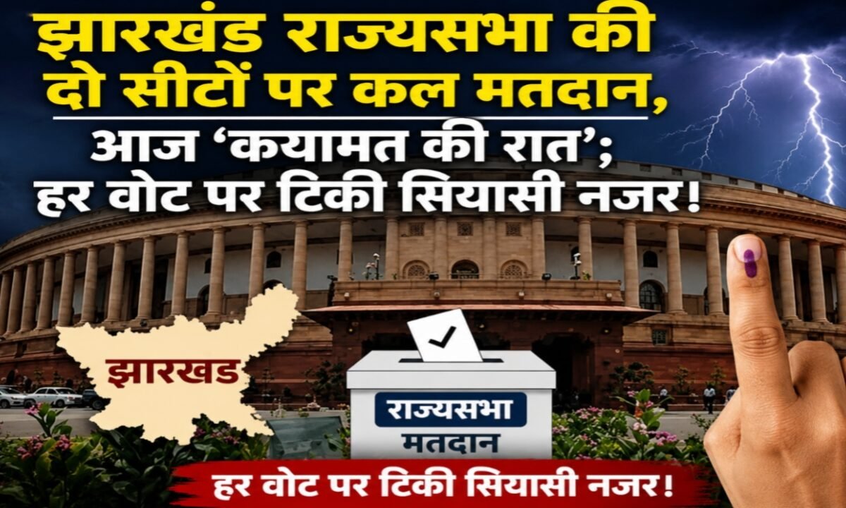 Voting for two Jharkhand Rajya Sabha seats tomorrow; today is the ‘night of reckoning’—political eyes fixed on every vote.