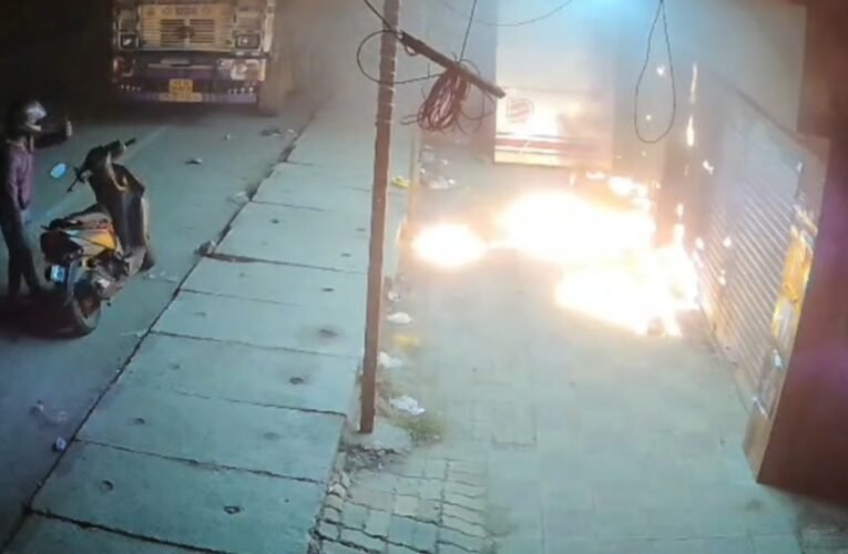 Attempt to set fire to a wine shop; accused kept recording a video of the incident; act captured on CCTV.