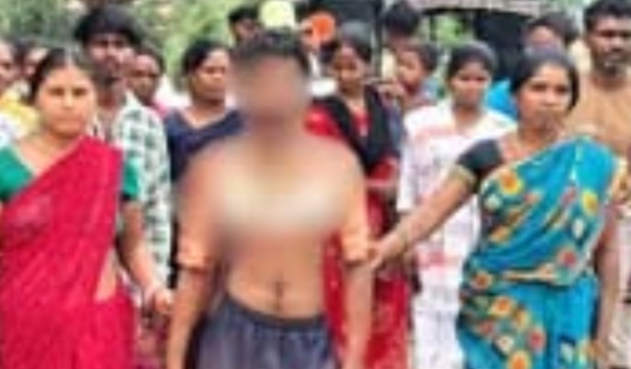 The thief was paraded while dressed in women's clothing; he was caught with the stolen jewelry.