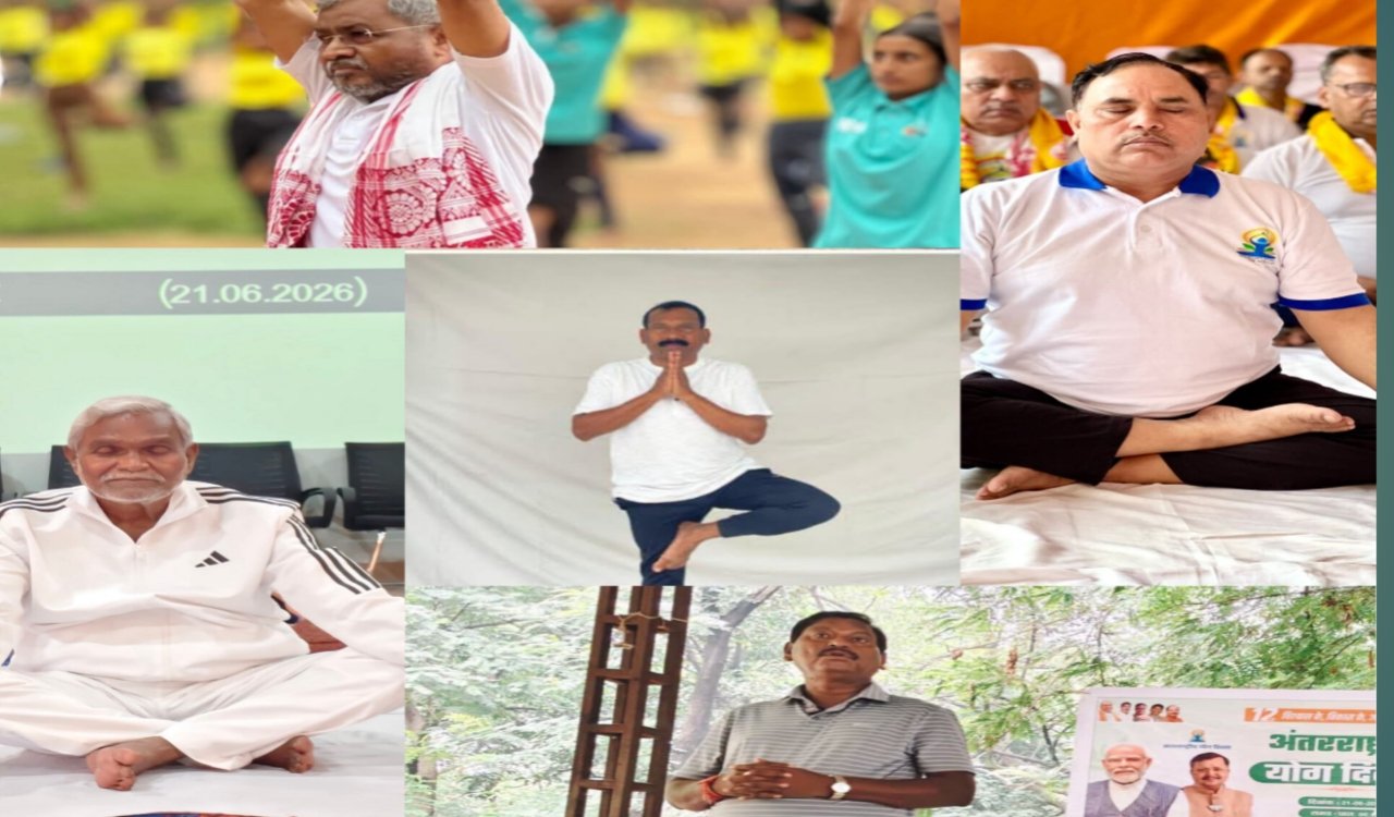 The Jharkhand BJP celebrated International Yoga Day across 595 Mandals; leaders and party workers performed yoga together.