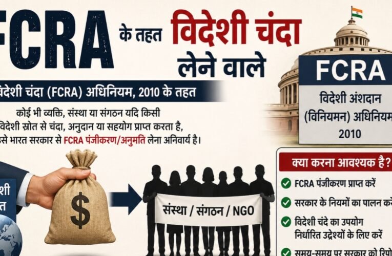 विदेशी चंदा लेने वाले NGOs पर सख्ती: FCRA नियमों में बड़े बदलाव, सरकार ने जारी किए नए दिशा-निर्देश