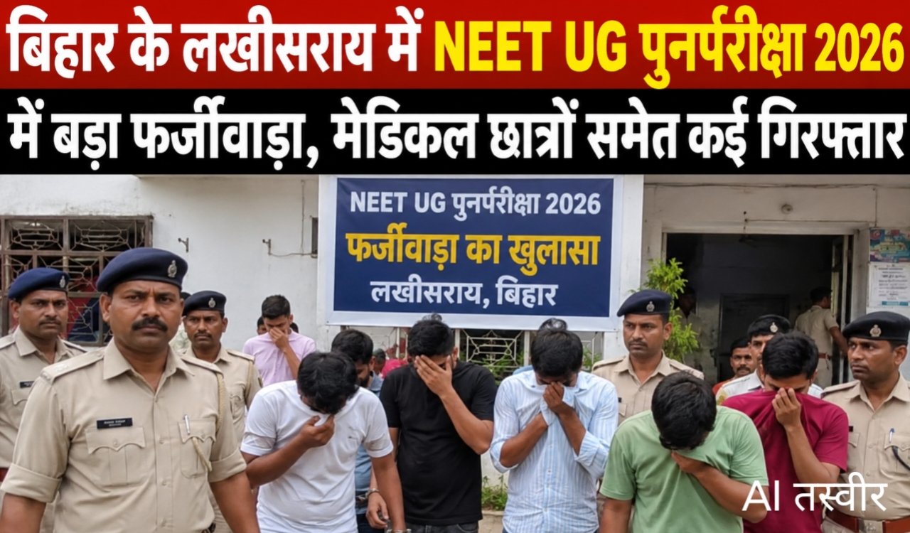 Major fraud in NEET UG re-examination in Bihar's Lakhisarai; several arrested, including medical students.