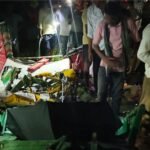 Speeding bus hits auto-rickshaw; two dead, including a woman, and two railway employees critically injured.
