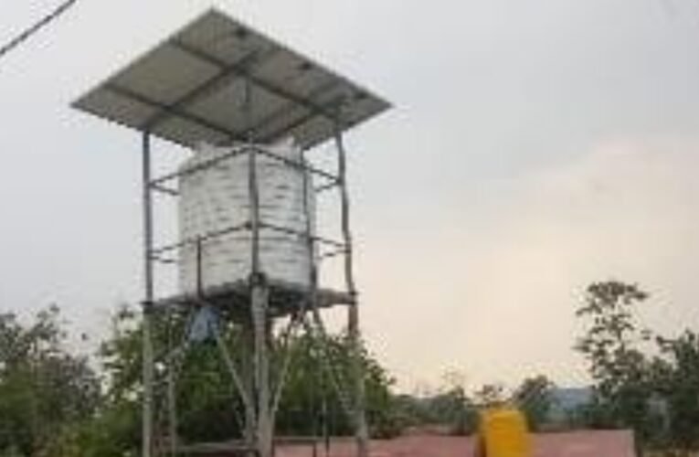 Water tower defunct for two years; villagers forced to drink water from pits dug in the riverbed.