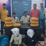 14 kg of cannabis seized at Hatia Railway Station; two smugglers arrested.