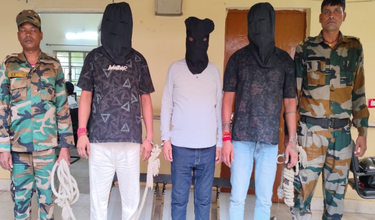 Robbery committed by intercepting a moving car solved; three accused arrested, and the looted car recovered.