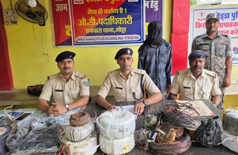 हनवारा में इलेक्ट्रॉनिक्स दुकान चोरी का खुलासा, आरोपी गिरफ्तार; चोरी का सामान बरामद