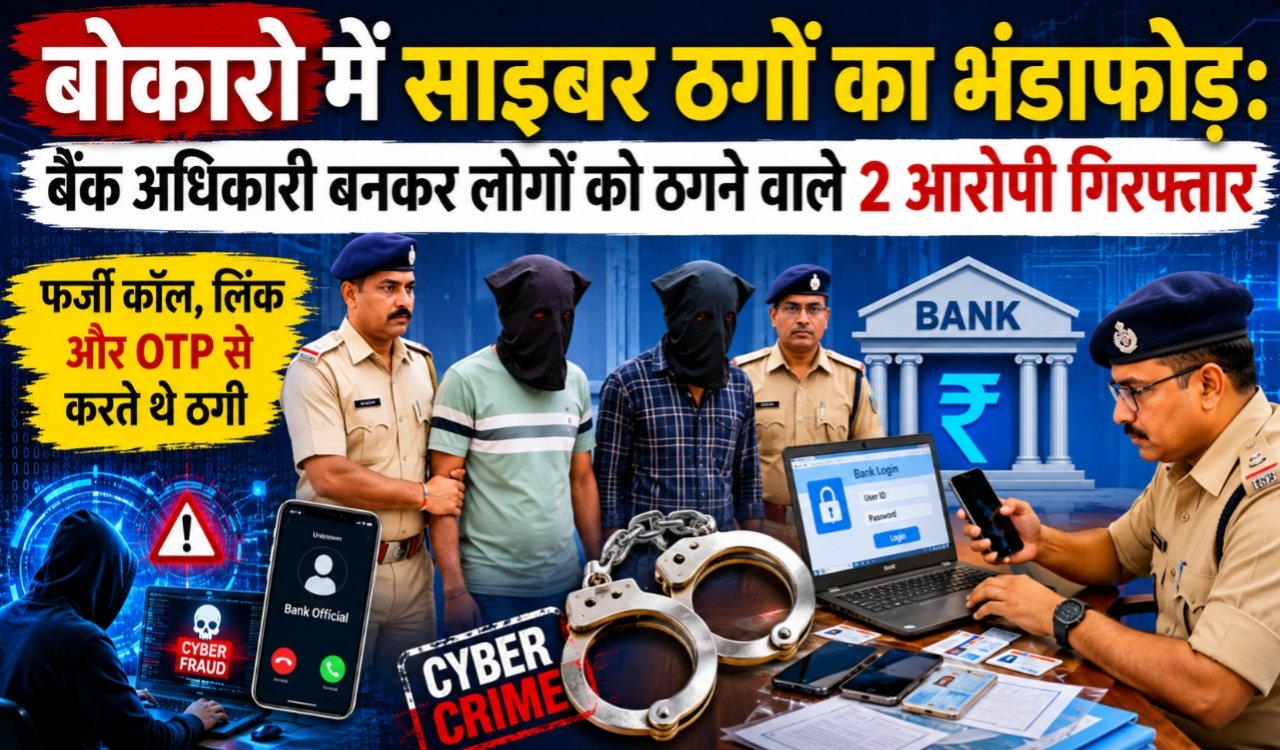 Cyber ​​fraudsters busted in Bokaro: Two accused arrested for swindling people by posing as bank officials.