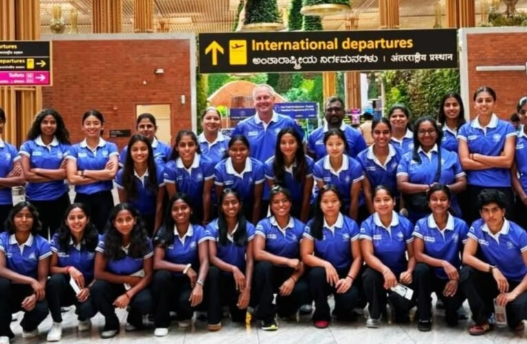 Simdega's Nisha Minz departs for the UK tour with the Indian junior women's hockey team.