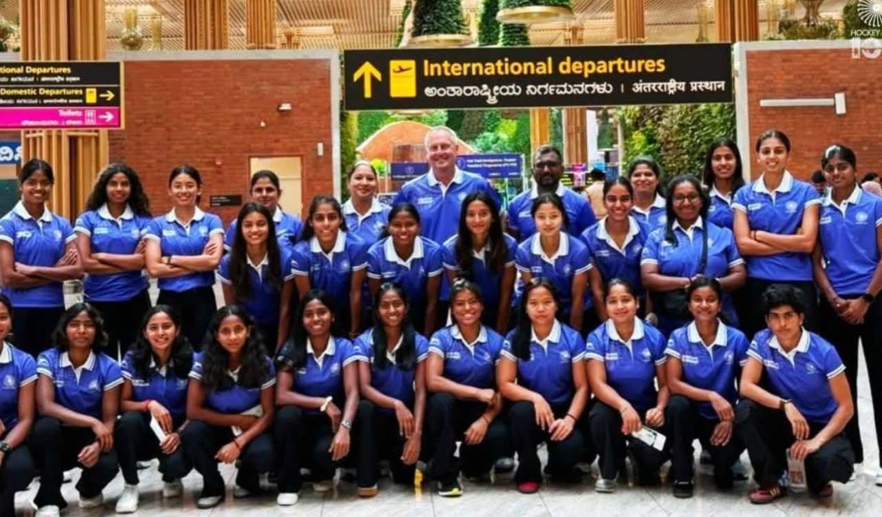 Simdega's Nisha Minz departs for the UK tour with the Indian junior women's hockey team.