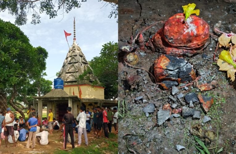 Shivling at a Shiva temple in Sangrampur village (Kanke police station area) found desecrated; villagers outraged.