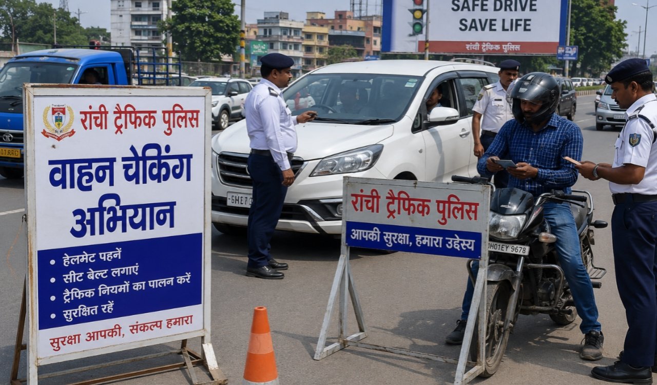 Ranchi traffic police conduct special drive; 3,705 vehicles fined in a single day.