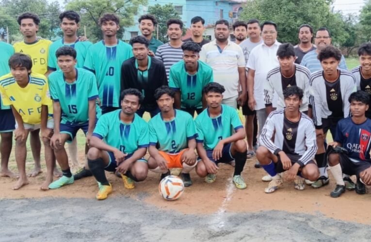 Football tournament kicks off in Ghochotoli; Municipal Council President Oliver Lakra inaugurates the event.
