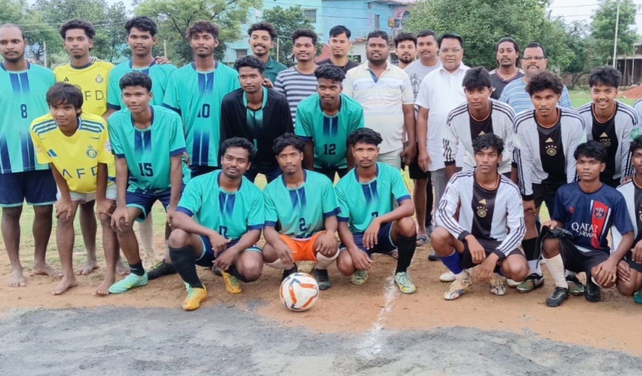 Football tournament kicks off in Ghochotoli; Municipal Council President Oliver Lakra inaugurates the event.
