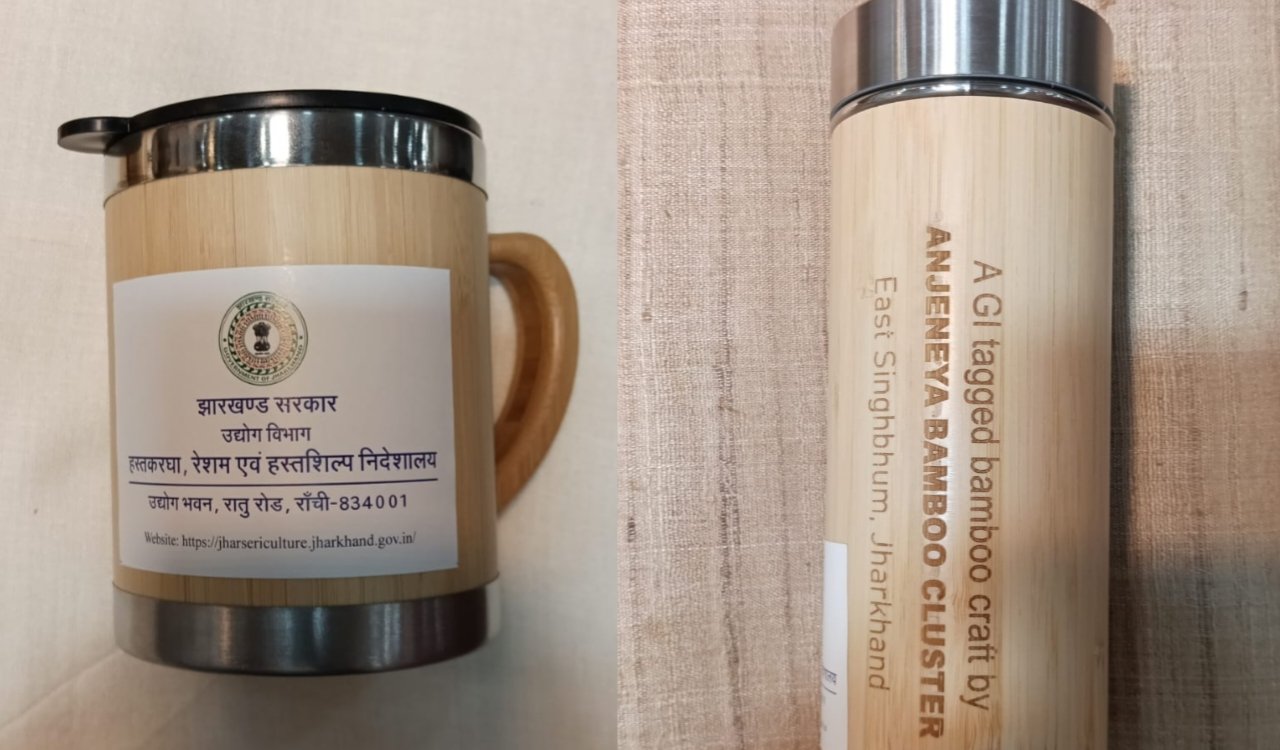 Jharkhand’s bamboo-crafted steel bottles and mugs shine at Bharat Tex 2026; buyers from India and abroad praise the products.