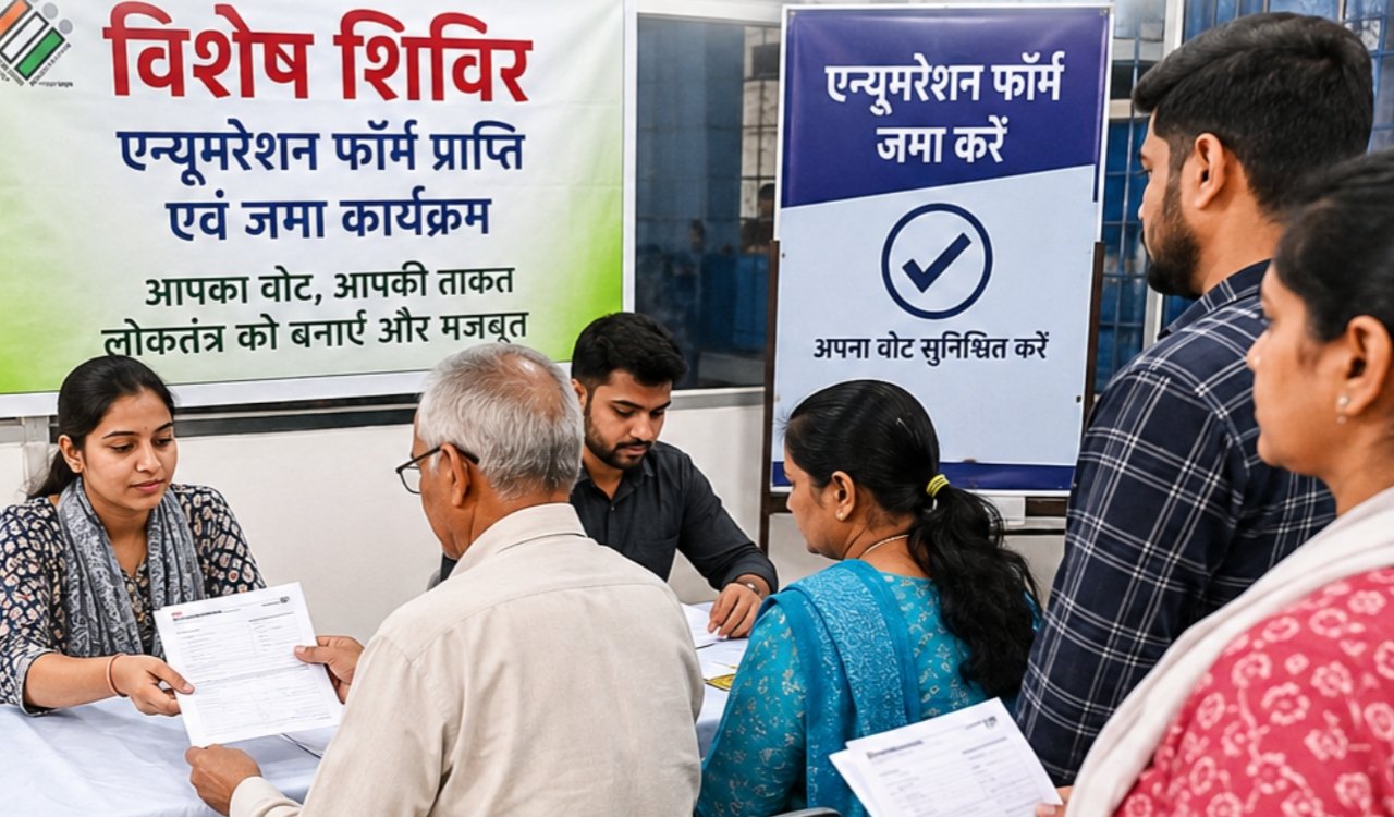 Special camps at all urban polling stations in Ranchi today; voters urged to submit enumeration forms.